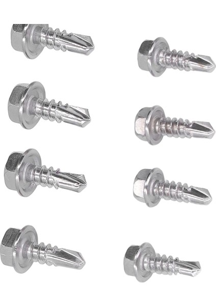 Kendiliğinden Sondaj Vida Çeşitleri, Altıgen Kendiliğinden Sondaj Vida Seti 410 Paslanmaz Çelik Yüksek Sertlik 100 Adet Hızlı Metal Için Otomotiv Matkap (Yurt Dışından)