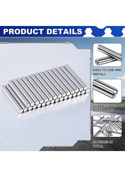 32 Adet 5 mm x 40 mm Raf Destekleri Mandal Raflar Dübel Pimleri Paslanmaz Çelik Raf Pimleri Metal Kitaplık Mandal Desteği (Yurt Dışından)