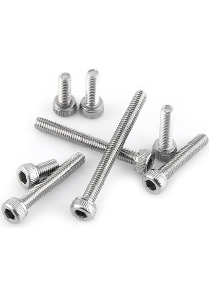 160 Altıgen Başlı Vidalar 304 Paslanmaz Çelik Metrik Dişli Iç Altıgen M3 x 6 8 10 12 16 20 25 30 mm (Yurt Dışından)