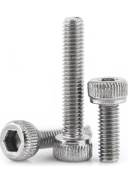160 Altıgen Başlı Vidalar 304 Paslanmaz Çelik Metrik Dişli Iç Altıgen M3 x 6 8 10 12 16 20 25 30 mm (Yurt Dışından)