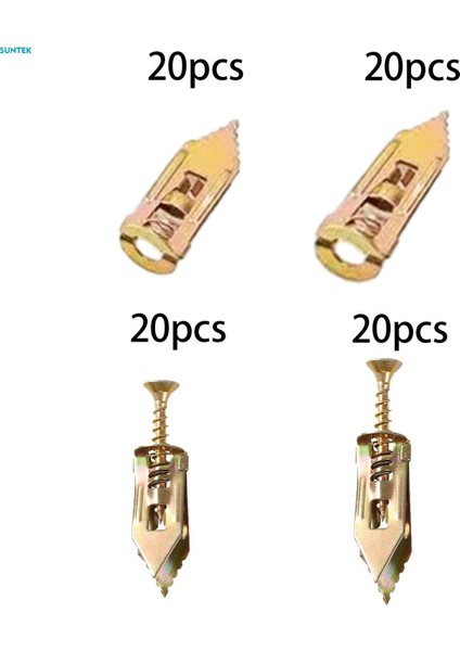 20 Parça Kuru Duvar Dübelleri, Alçı Genişletme Dübelleri, Kendiliğinden Sondajlı Duvar Dübel Genişlemesi 1.2CMX3CM (Yurt Dışından) modelleri