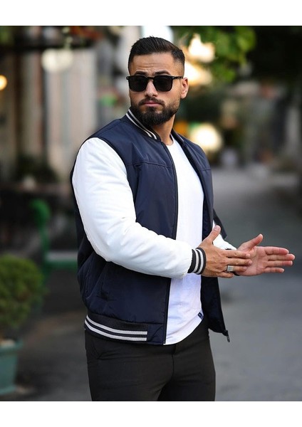 Tomiross-Berk Erkek Lacivert Kolej Yaka Su ve Rüzgar Geçirmez Slim Fit Elyaf Dolgulu Mont BERK-4563 fiyatları