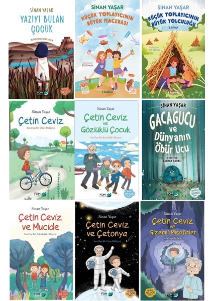 Çetin Ceviz - Küçük Toplayıcının Büyük Macerası - Gacagucu - Yazıyı Bulan Çocuk / 9 Kitap Set - Sinan Yaşar