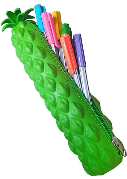 Silikon Ananas Kalemlik Yeşil 1 Adet Silikon Kalem Kutusu Eğlenceli Sevimli Ananas Figürlü Hediyelik Kalemlik fiyatları