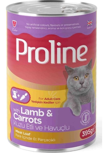 Pro Line Kuzulu ve Havuçlu Gravy Yetişkin Kedi Konserve Maması 395 gr