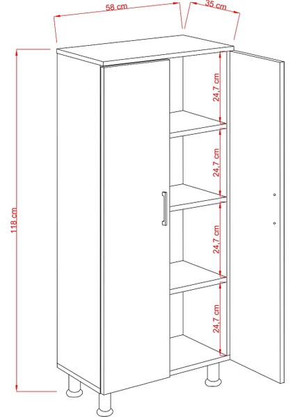 Side Banyo Çok Amaçlı Dolap