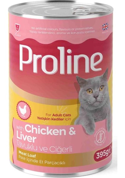 Pro Line Tavuklu ve Ciğerli Gravy Yetişkin Kedi Konserve Maması 395 gr
