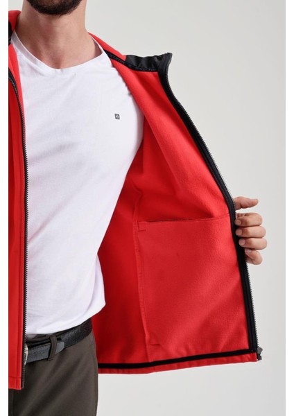 2111161 Erkek Kırmızı Yağmur Rüzgar Geçirmez Softshell Özellikli Mont indirimleri