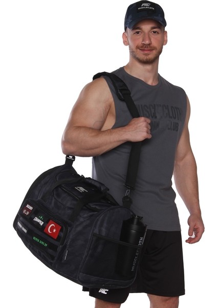 Tactical Duffel Bag Silindir Çanta Siyah Kamuflaj