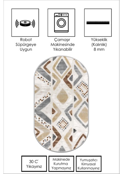 Dijital Baskı Makinede Yıkanabilir Kaymaz Taban Leke Tutmaz Oval Mutfak Halısı Salon Halısı ve Yolluk fiyatları