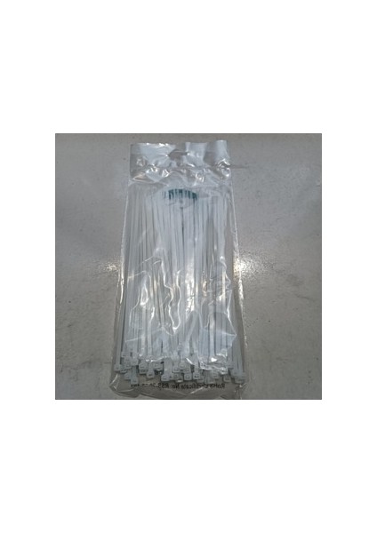 Plastik Cırt Kelepçe Kablo Bağı 3,6 x 200 mm 100 Adet Beyaz