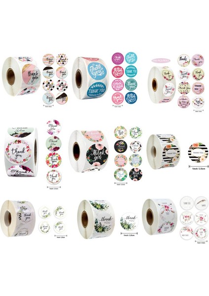 500 Adet Kraft Bronzlaştırıcı Sızdırmazlık Etiket Beyaz Şeffaf Kek Teşekkür Ederim Dükkanı Gıda Ambalajı Dıy El Yapımı Yapışkan Etiket 1 Inç 2.5 cm (Yurt Dışından)