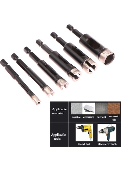 6-16MM Altıgen Saplı Vakum Lehimli Elmas Kuru Matkap Uçları Delik Testere Kesici Aletler Sevıch (Yurt Dışından) fırsatları