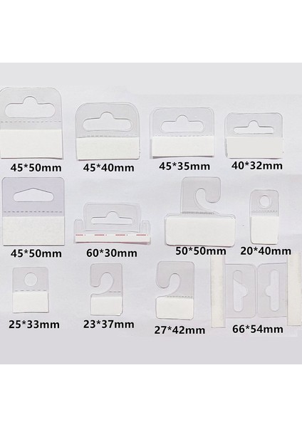 100 Adet Pvc Yuvası Delik Yapışkanlı Etiketler Asmak Kanca Mal Kutusu Çanta Askıları Ekran Podazz (Yurt Dışından) fiyatları
