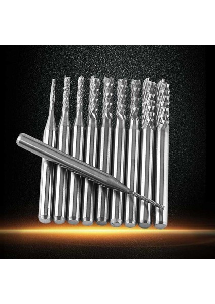 Karbür End Mill 10 Adet Tungsten Gravür Uçları Freze Kesici Kesme Edge1.0 1.5 2.0 2.5 3.0mm (Yurt Dışından)