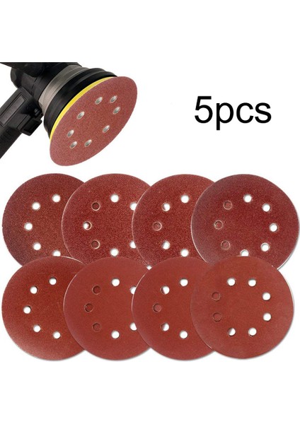 Adet 40-240 Grit 125MM Yuvarlak Parlatma Zımpara Kağıdı 8 Delik Zımpara Diski Sayfaları (Yurt Dışından)