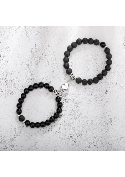 Moda Romantik Sahte Volkanik Taş Beyaz Turkuaz Aşk Manyetik Boncuklu Bilezik Çiftler Için Zarif El Yapımı Boncuk Hediye (Yurt Dışından) fırsatları