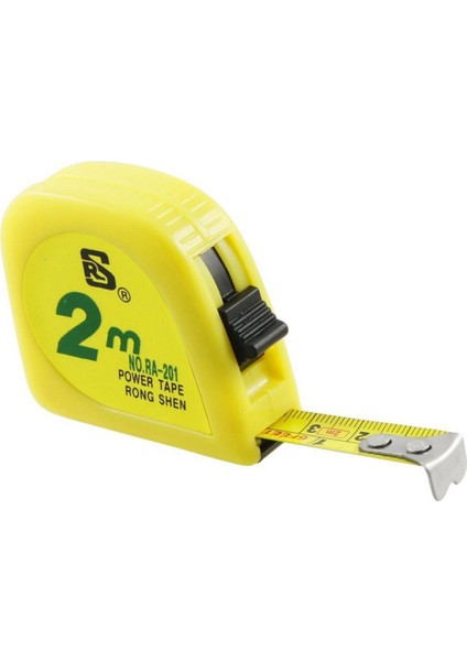 Sarı 2m 6ft Şerit Metre Ölçüm Bandı Ölçeği Metal Kapsül (Yurt Dışından)