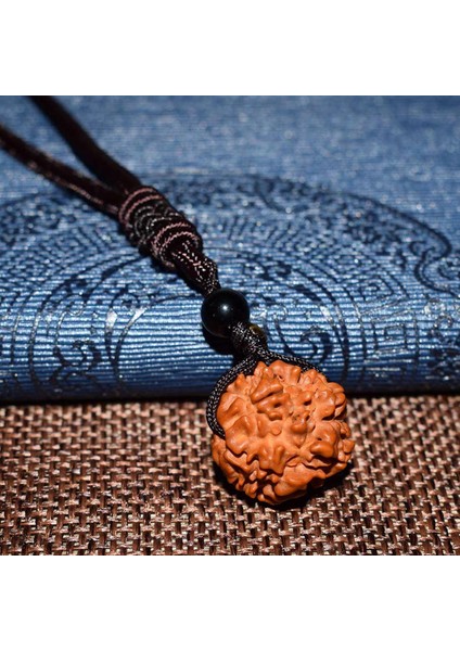 Hobborn Klasik Nepal Rudraksha Kadın Kolye Doğal Boncuklu El Yapımı Erkekler Buda Meditasyon Kolye Kolye Charm Takı (Yurt Dışından)