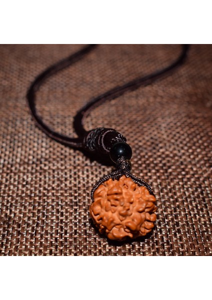 Hobborn Klasik Nepal Rudraksha Kadın Kolye Doğal Boncuklu El Yapımı Erkekler Buda Meditasyon Kolye Kolye Charm Takı (Yurt Dışından)