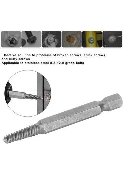 Donanım Parçaları 5 Adet 61MM Vida Çıkarıcı Kırık Hasarlı Saplama Sökücü Matkap Uçları Altıgen Kolu Yüksek Hız Çeliği (Yurt Dışından)