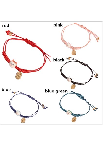 El Yapımı Seramik Renkli Halat Şanslı Kedi Bilezik Kadın Kızlar Için Doğum Günü Hediyesi Charm Püskül Moda Maneki Neko Çift Bilezik (Yurt Dışından) indirimleri