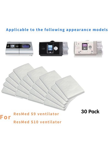 30 Adet Tek Kullanımlık Hava Köknar Premium Tek Kullanımlık Evrensel Yedek Köknar Resmed Airsense 10 AIR10 S9 (Yurt Dışından)
