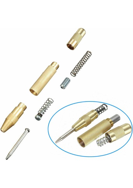 Inç Otomatik Merkezi Pim Yumruk Yaylı Işaretleme Başlangıç Delikleri Aracı Ahşap Basın Dent Marker Ağaç Işleme Aracı Matkap Ucu (Yurt Dışından)