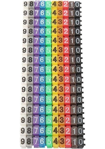 Klipsli Dize Kablo Işaretleyici Kutulu Plastik Numara Numarası Tel Etiket Tüp Seti Renk Kablo Işaretleyici (150 Adet Kcm-1.5mm) (Yurt Dışından)