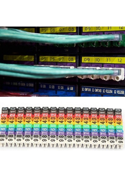 Klipsli Dize Kablo Işaretleyici Kutulu Plastik Numara Numarası Tel Etiket Tüp Seti Renk Kablo Işaretleyici (150 Adet Kcm-1.5mm) (Yurt Dışından) fiyatları
