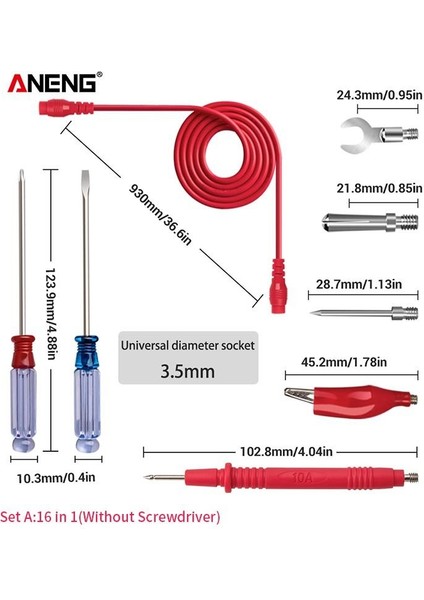Aneng PT1020+ 18'i 1 Arada Çok Fonksiyonlu Kombinasyon Hattı (Yurt Dışından) modelleri