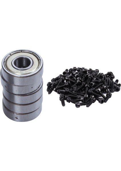 100 Adet 3mm x 10MM Konu Altıgen Kafa Akıllı Vidalar Siyah 15 Adet 608ZZ Çift Korumalı Rulmanlar Gümüş (Yurt Dışından) fiyatları