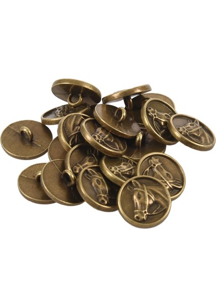 20 Adet Çinko Alaşımı At Kafası Oyma Yuvarlak Bronz Ton 15MM (5/8 Inç) Dia. (Yurt Dışından)