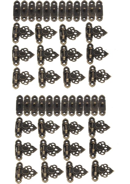 24X Antik Pirinç Dekor Takı Biblo Ahşap Kutu Çile Klipsler Mandalı Kanca + Vidalar (Yurt Dışından)