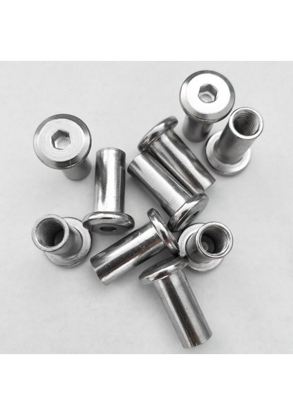 Bağlama Vidaları-10 x Tek Vida (M6 x 20MM) 10 x Çift Kilitli Somun (M6 x 18MM)-GÜMÜŞ (Yurt Dışından)