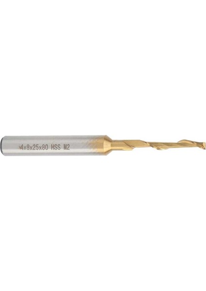 Boba 4X8X25X80MM Tek Flüt Freze Kesici Gravür Delme Kesme Için Yüksek Hızlı Çelik M2 (Yurt Dışından)