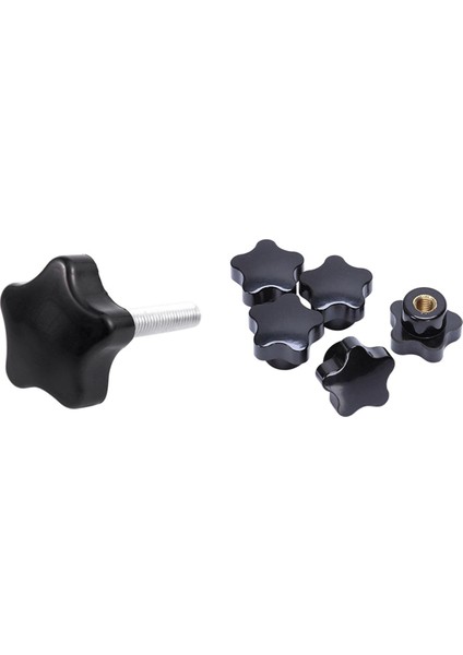 NANLIY-M8X40MM Vidalar Yıldız Kafa Kanat Vida Kelepçe Topuzu 5 Adet M8 Dişi Konu 32MM Yıldız Kafa Sıkma Somunları Topuzu (Yurt Dışından)