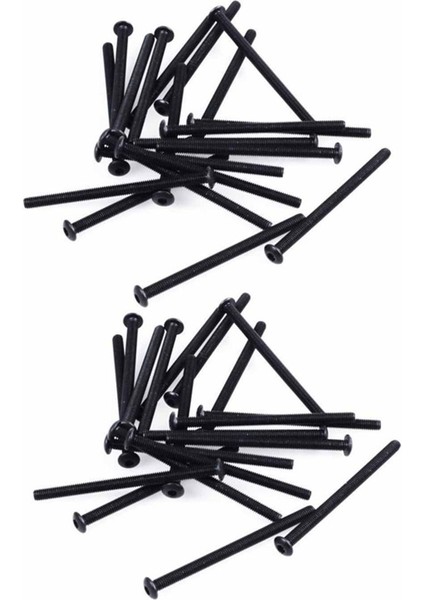 M3 x 45MM Alaşımlı Çelik Altıgen Soket Düğme Başlı Vidalar Siyah 20 Adet (Yurt Dışından)
