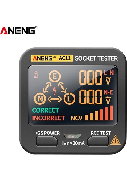 Aneng AC11 Akıllı Soket Test Cihazı LCD Ekran Kaçak Anahtarı Güvenlik Tespiti (Yurt Dışından) fiyatları