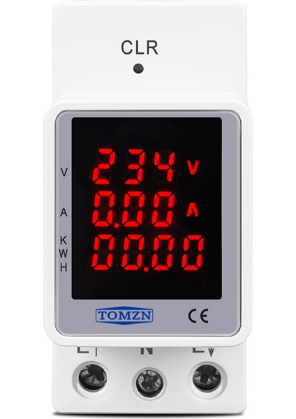 Tomzn TOVAE-100 Ac 80-270 V 100A Din Ray Gerilimi Akım Kwh Elektrik Enerjisi Monitör Metre Volt Amp Voltmetre Ampermetre Wattmetre Beyaz (Yurt Dışından)