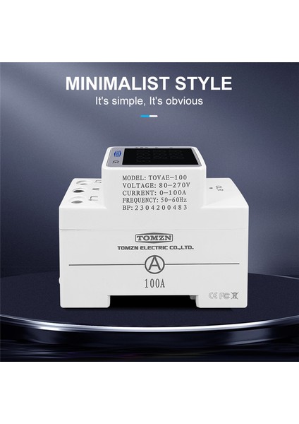 Tomzn TOVAE-100 Ac 80-270 V 100A Din Ray Gerilimi Akım Kwh Elektrik Enerjisi Monitör Metre Volt Amp Voltmetre Ampermetre Wattmetre Beyaz (Yurt Dışından) fiyatları