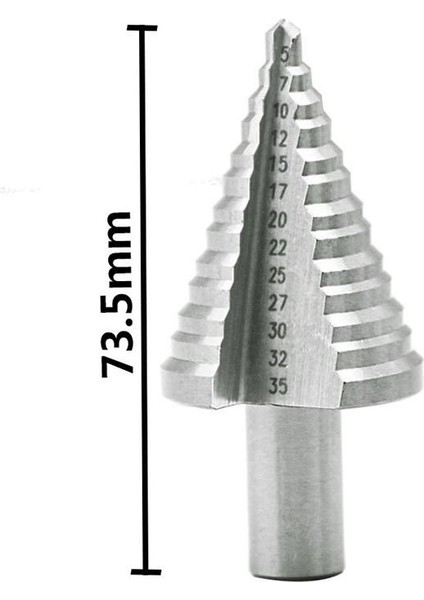 Yuvarlak Saplı 5-35MM Yüksek Hız Çeliği 13 Adımlı Matkap (Yurt Dışından)