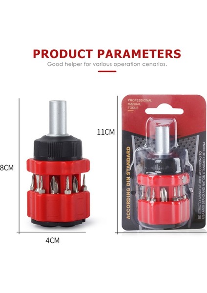 13 In 1 Takım Cırcır Tornavida Hassas Torx Hex Oluklu Çıkarılabilir Uçlar Çift Yönlü Dönme Kolu Taşınabilir El Aleti (Yurt Dışından)