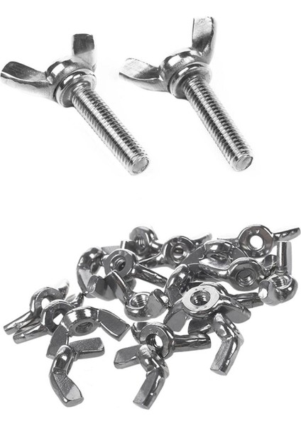 25 Adet Kanatlı Somun Vidası: 20 Adet Kanatlı Somun Kelebek Somun M3X0.5MM ve 5 Adet M5X20MM 20MM Geniş Kanat Başlı Vida Cıvataları (Yurt Dışından)