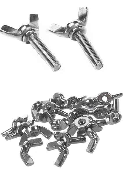 25 Adet Kanatlı Somun Vidası: 20 Adet Kanatlı Somun Kelebek Somun M3X0.5MM ve 5 Adet M5X20MM 20MM Geniş Kanat Başlı Vida Cıvataları (Yurt Dışından)