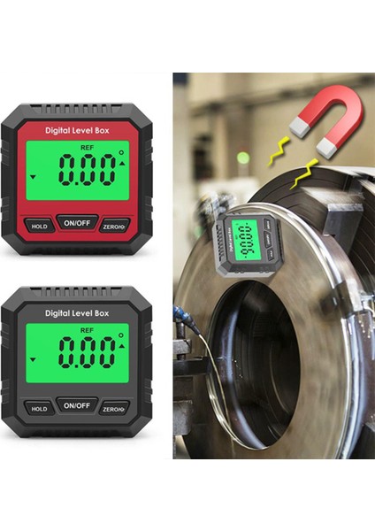 Dijital Iletki Açı Bulucu Seviye Inklinometre Manyetik 4*90° Inklinometre (Pilsiz) (Yurt Dışından)