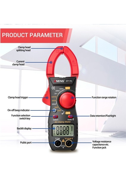 Aneng ST170 Dijital Pens Metre Dc/ac Akım Multimetre Ampermetre Gerilim Test Cihazı Araba Amp Hz Kapasite Ncv Ohm Testi (Pil Yok) (Yurt Dışından) fırsatları