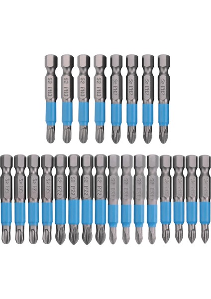 Oumery 24 Adet Manyetik Kaymaz Tornavida Uçları Seti Ph1 Ph2 Ph3 Pz1 Pz2 Pz3 Darbeli Sürücü Bit Seti 1/4 Inç Hex Shank (Yurt Dışından)
