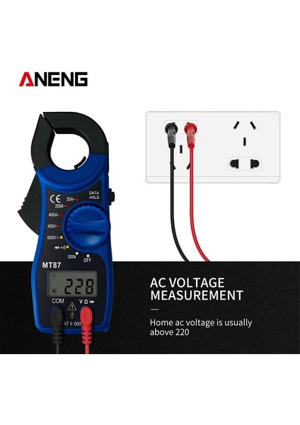 Mini MT87 Dijital Multimetre Amp Pens Metre Test Akımı Pense Ac/dc Akım Gerilim Transistör Test Cihazı Güç Ölçer (Yurt Dışından) fırsatları