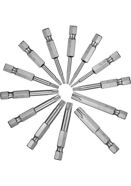 13 Adet 1/4 Inç Tornavida Ucu Seti S2 Çelik Hex Shank T5-T45 Manyetik Torx Kafa Yıldız 6 Nokta Tornavida Seti Araçları (Yurt Dışından)